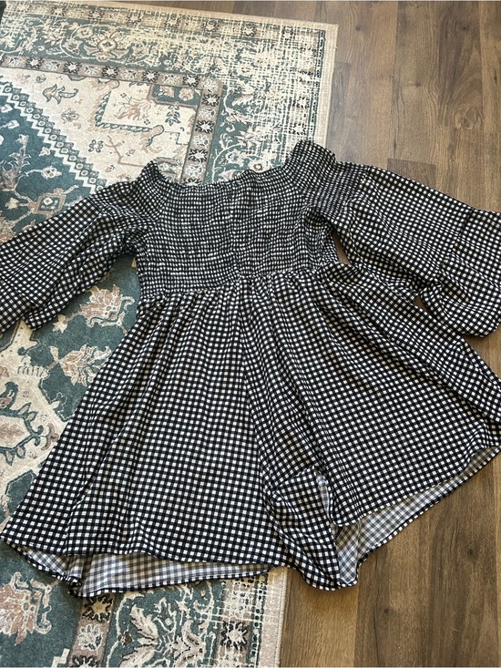 VENUS Pants - Venus Black & White Checkered Romper